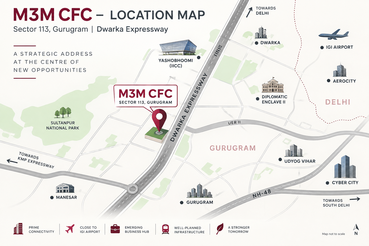 M3M CFC Sector 113 Gurugram Location Map