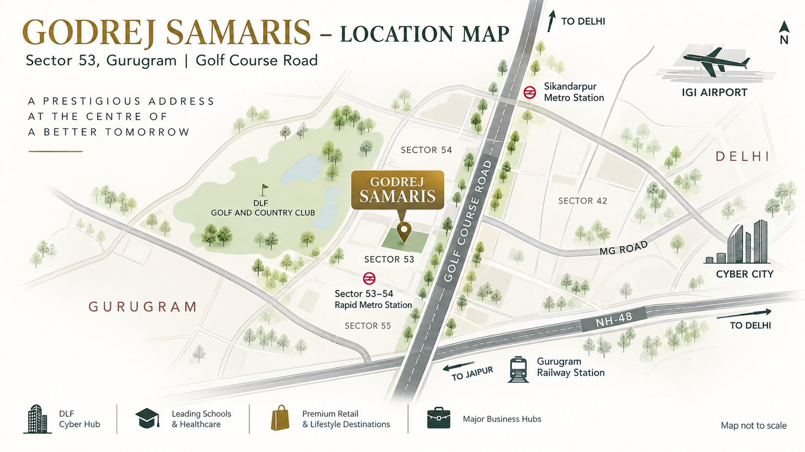 Godrej Samaris Sector 53 Gurugram Location Map